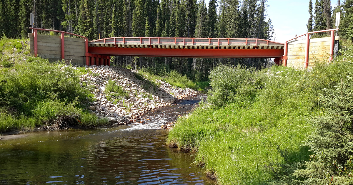 A new bridge replaced the culvert, allowing the stream underneath to flow naturally.