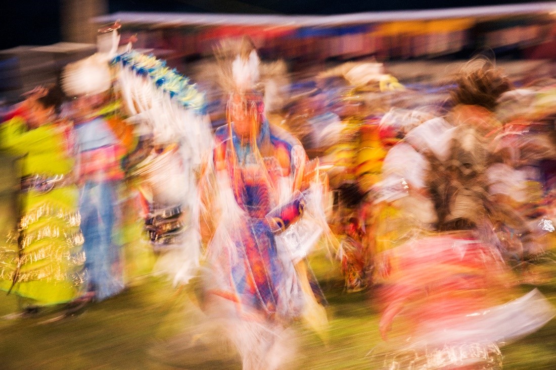Powwow dancers from Heart Lake First Nation.