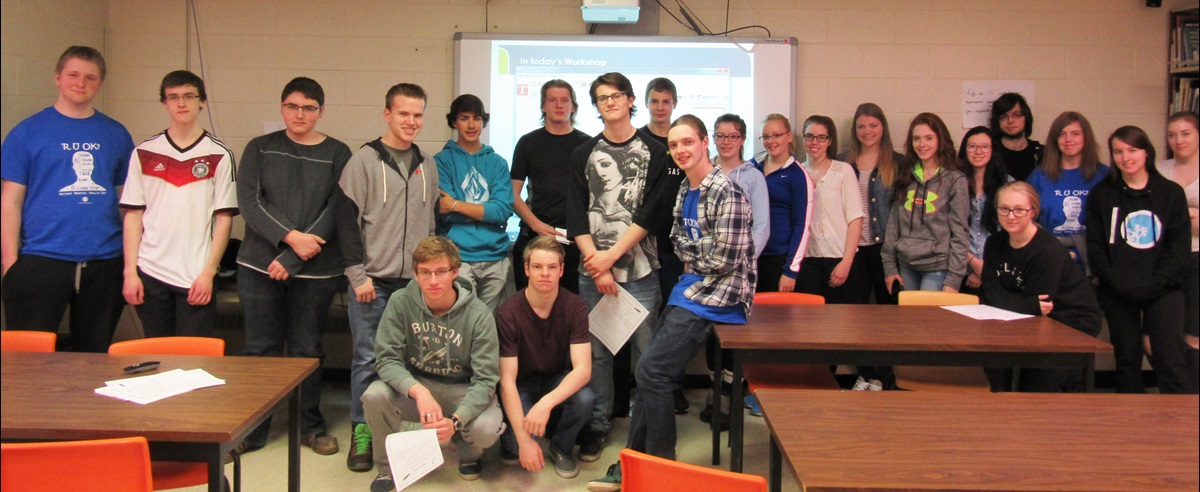 Students from Menihek High School, Labrador City participate in the Industrial Eye Safety Program