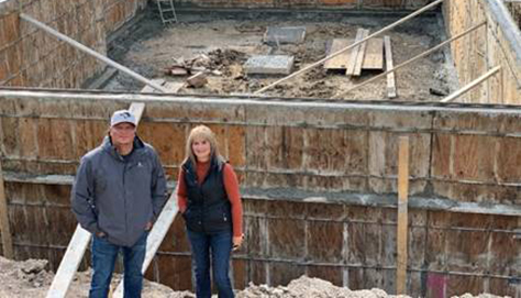 Heart Lake First Nation Chief Curtis Monias & Lise Warawa from Cenovus Local Community Relations check out construction progress near Lac La Biche, late September 2020.